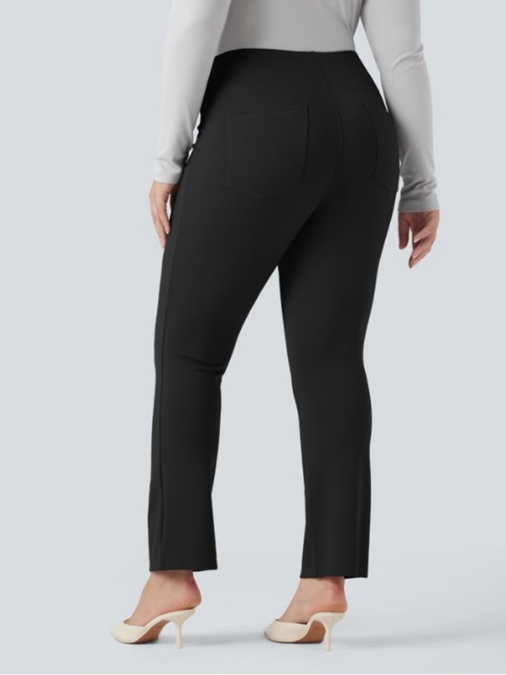 HALARA Black High-Rise Pull-On pocket work Trousers